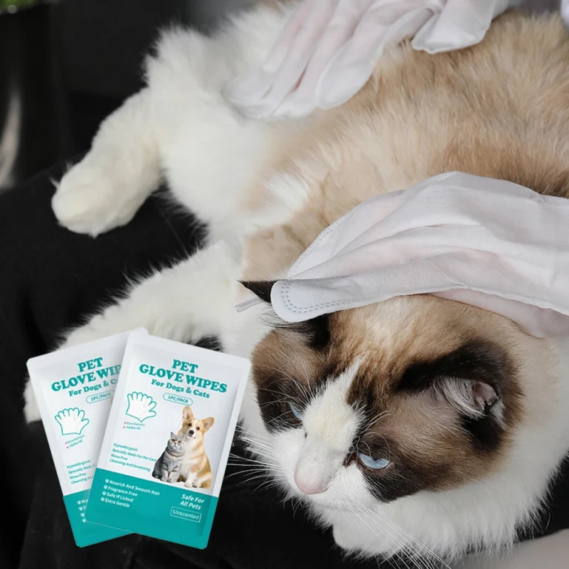 Pet Wet Wipes Manufacturer Customized Hypoallergenic Plant Based Ear Eyes Body Cleaning and Grooming Pet Gloves Wipes