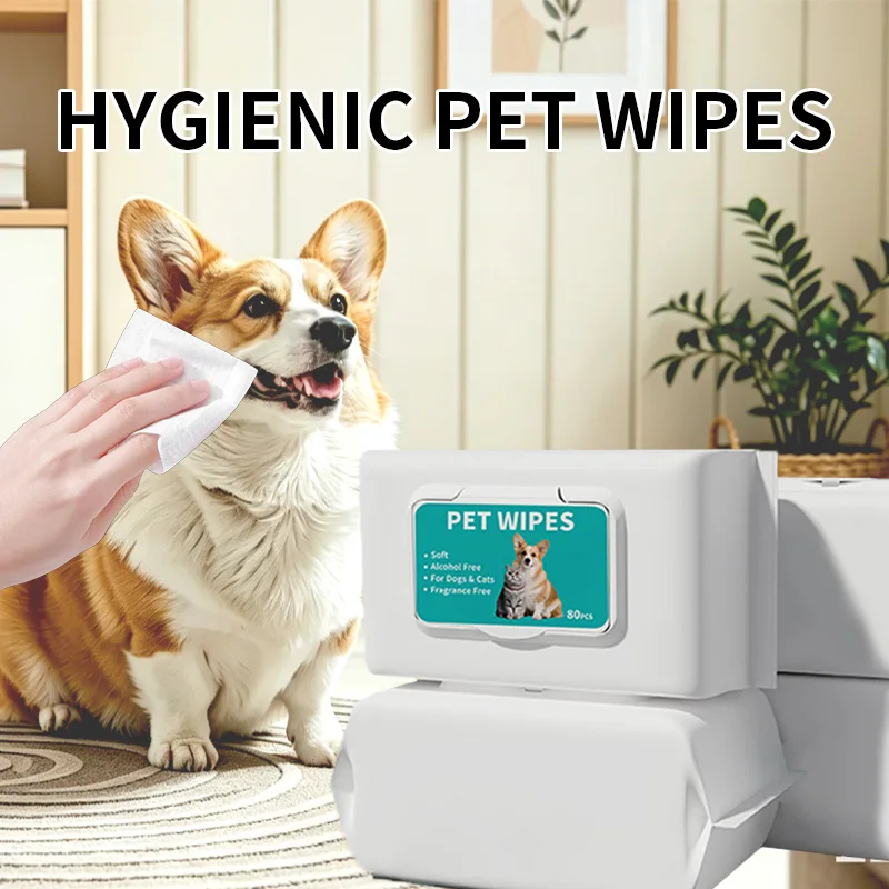 Pet Wet Wipes Natural EDI Purified Water Wipes for Pets Gentle and Non Irritating Pet Cleaning Wipes
