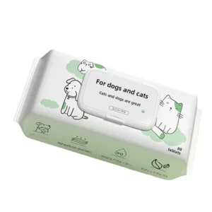 Pet Wet Wipes for Cats Dogs 80 Count Herbal Scent Cleaning Disinfecting Wipes