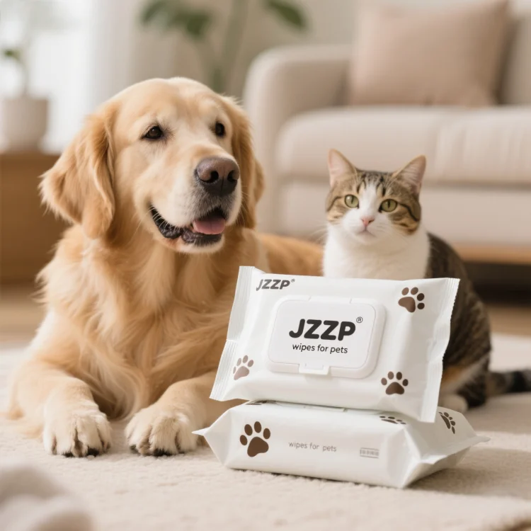 Pet Wipes 100% Natural Plant Based Organic Dog and Cat Wipes with Paper Material for Cleaning and Deodorizing