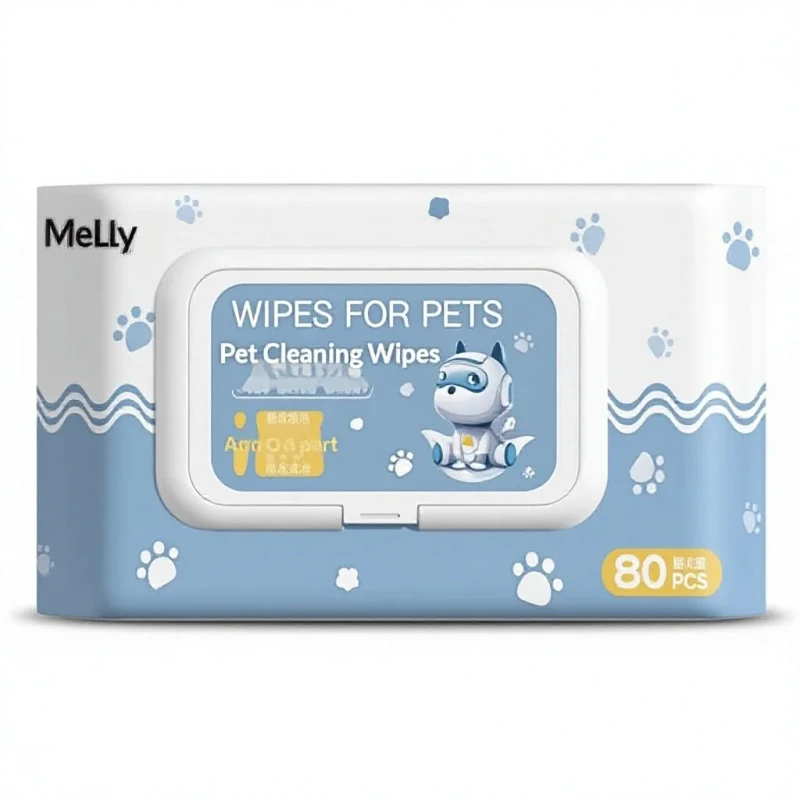 Pet Wipes 80 Count Cat Dog Large Pack Wet Tissues Disposable No Wash Fragrance Free Cleaning Ear Eye Paw Wipes