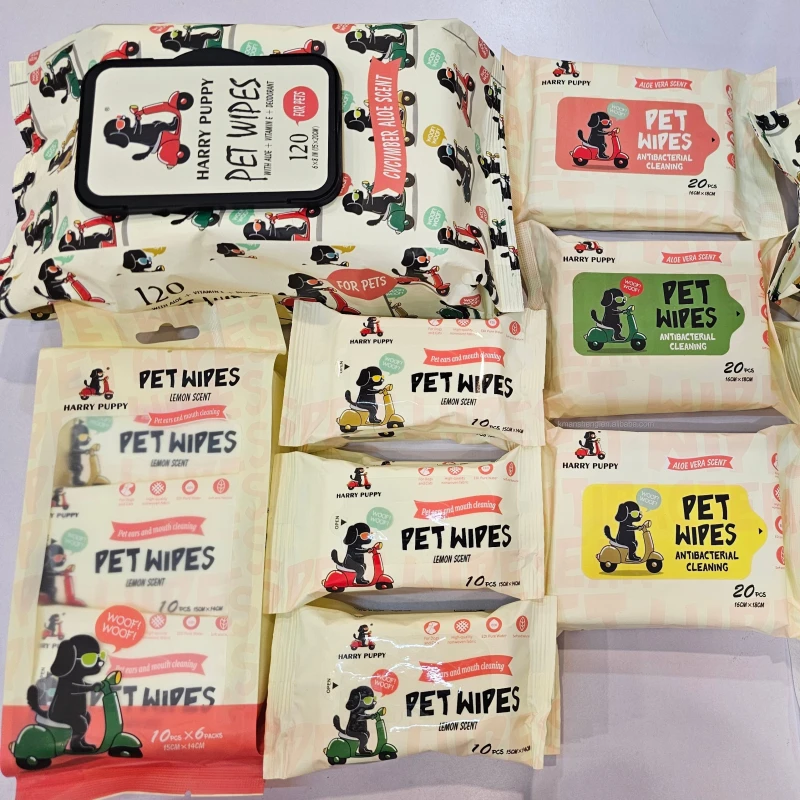 Pet Wipes Dog Cat Cleaning Bathing Grooming Washing Dry Clean Dogs and Cats Tear Stains Care Pet Cleaning Wipes