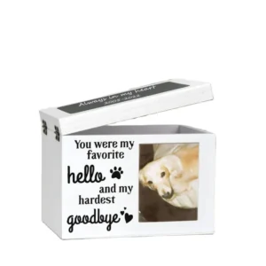 Pet Wooden Memorial Urn with Photo Frame Funeral Dog Memorial Box Cat Dog Photo Frame Memorial Box
