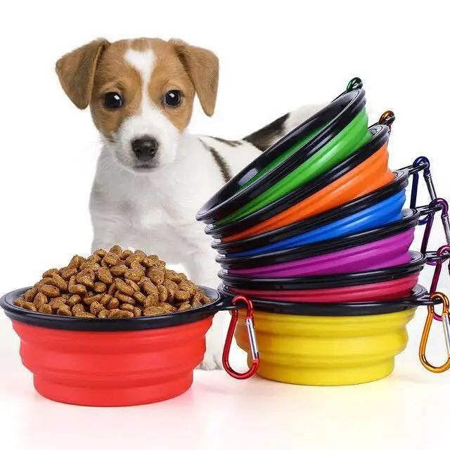 PetLead Outdoor Portable Pet Rounded Feeder and Water Bowls 350ML Folding Dog Bowls