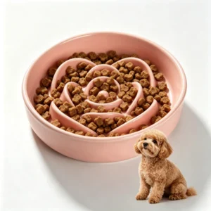 Petal Ceramic Pet Slow Feeder Bowl Anti Gulping Slow Eating Bowl for Small Medium Large Dogs & Cats Maze Puzzle Feeder