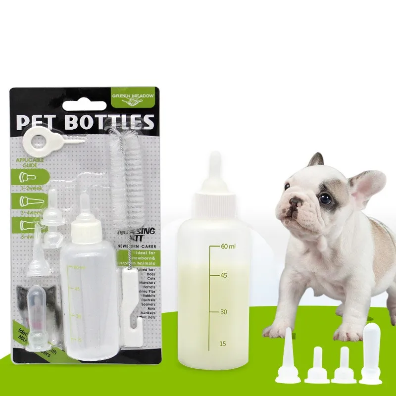 Pets Bottles 60ml Plastic Milk Feeding Bottle for Dog and Cat