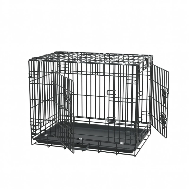 Pets Newly Enhanced Pet Cage Double Door ICrate Dog Crate Includes Leak Proof Pan Divider Panel New Patented Features