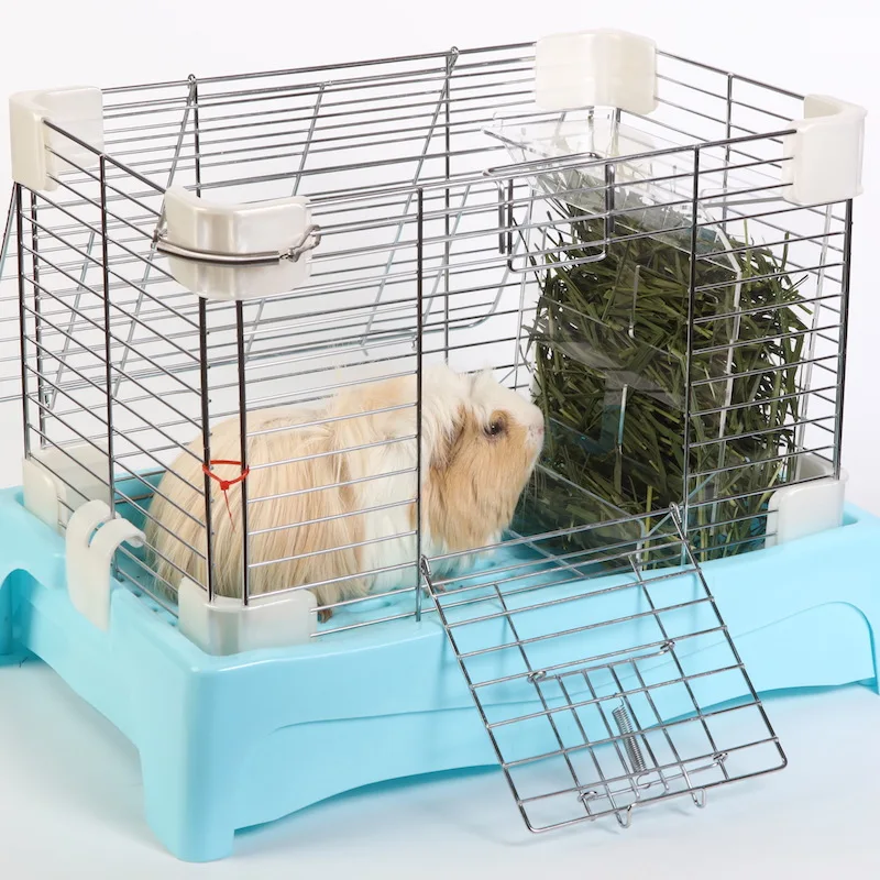 Pink Blue Indoor Universal Wheel Rabbit House Pet Cages Breeding Cages Rabbit Cage With Tray