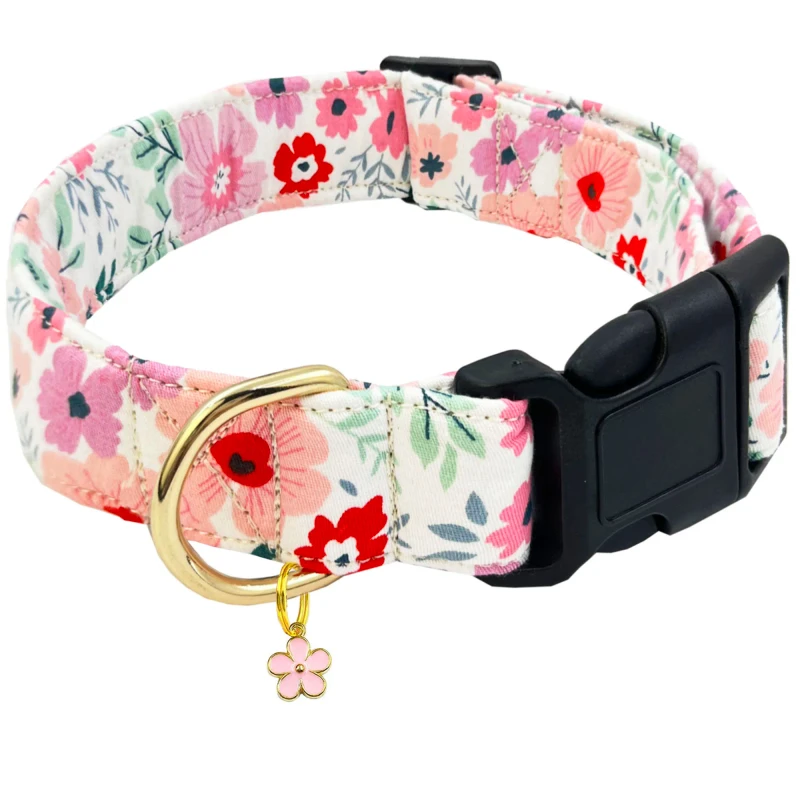 Pink Dog Collar Adjustable Soft Comfortable Boy Girl Pet Dog Collars Cute Puppy Necklace for Small Medium Large Dogs