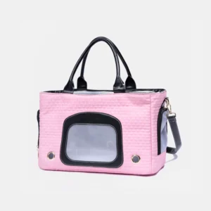 Pink Quilted Pet Carrier with Ventilation Windows