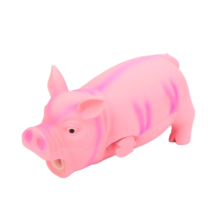 Pink Soft Squeak Dog Toy, Lead Free Chemical Free Pet Latex Grunting Pig Toy, 2 Sizes 15CM and 20CM
