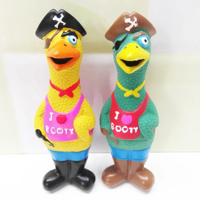 Pirate Shape Squeaky Shrilling Screaming Latex Rubber Chicken for Pet Dog Toy
