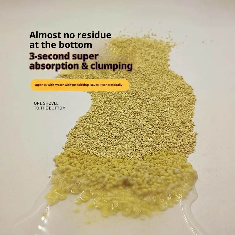 Plant Based Cat Litter Millet Deodorizing and Anti-stick Bottom Yellow Cat Litter