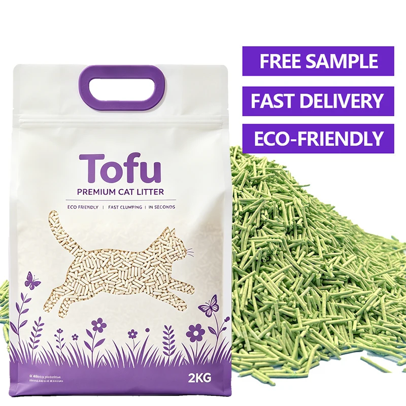 Plant Based Tofu Cat Litter Biodegradable Eco Friendly Flushable Unscented Dust Free Clumping Soft Texture Kittens Extra Gentle