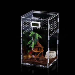Plastic Acrylic Reptile Cage for Spider Lizard Gecko Disassemble Acrylic Reptile Terrarium Praying Mantis Feeder Cage Vivarium