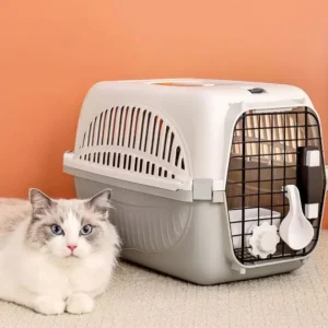 Plastic Airline Shipping Approved Dog Transport Box with Handle Pet Cages Bag Carrier and Travel Houses Cages with Metal Door