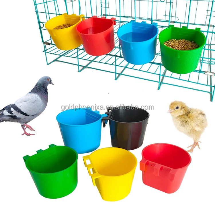 Plastic Bird Cage Cup Animal Feeder Poultry Feeder and Drinker Cup for Pigeon Chick Quail Chicken Feeder