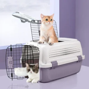 Plastic Cat & Dog Airline Approved Portable Pet Luggage Cage Bag IATA Compliant Outdoor Travel Transport Box