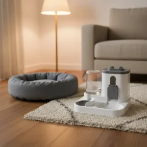 Plastic Cat Dog Bowls Cat Food Bowl Double Bowl with Integrated Automatic Feeder Drinking Water Pet Supplies for Cat Dog