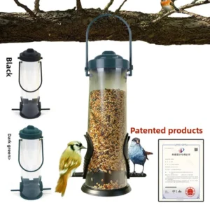 Plastic Cylindrical Bird Feeder for Outdoor Balconies Hanging Hummingbird Attracting Birds Waterproof Manual