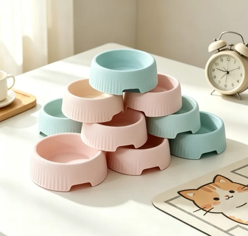 Plastic Dog Cat Bowls Pet Feeding Food Bowl