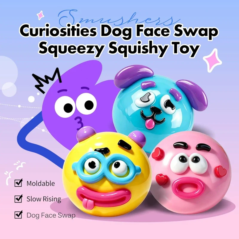 Plastic Dog Face Swap Squishy Sensory Toy