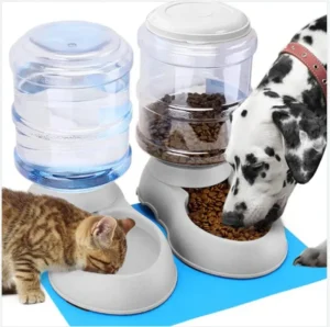 Plastic Dog Food Bowl Pets Water Dispenser Self Dispensing Gravity Pet Feeder and Drink Bottle Pet Gravity Water Station