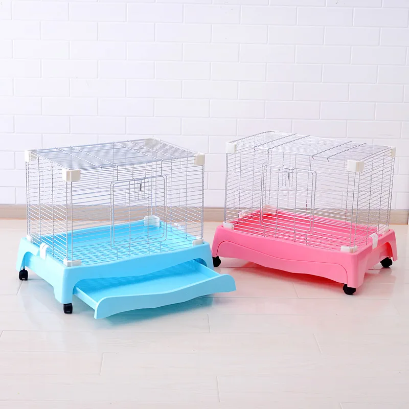 Plastic Drawer Pet Cage Large Rabbit Cage Dutch Pig High End Pet House Heightening Wire Cage with Pulley