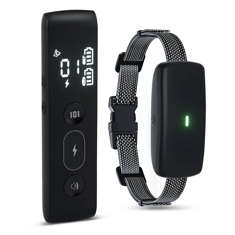 Plastic Eco-Friendly Dog Training Collar Rechargeable IP68 Waterproof Design Bark Control Electric Remote