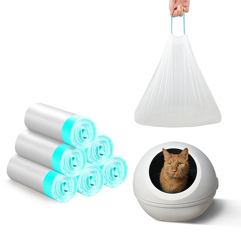 Plastic Garbage Bag Disposable Cat Litter Box with Cleaning Bag Liner