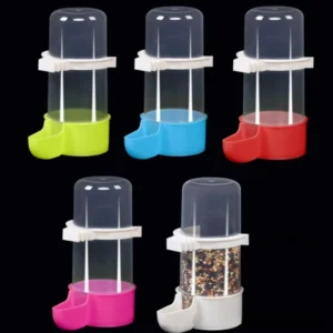 Plastic Parrot Bird Cage Accessories Supplies Pigeon Bird Drinker and Feeder Automatic Parrot Drinker