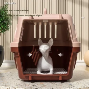 Plastic Pet Air Box Cat Dog Portable Shipping Carrier Medium Hardness Rectangular Solid Color Large Small Size