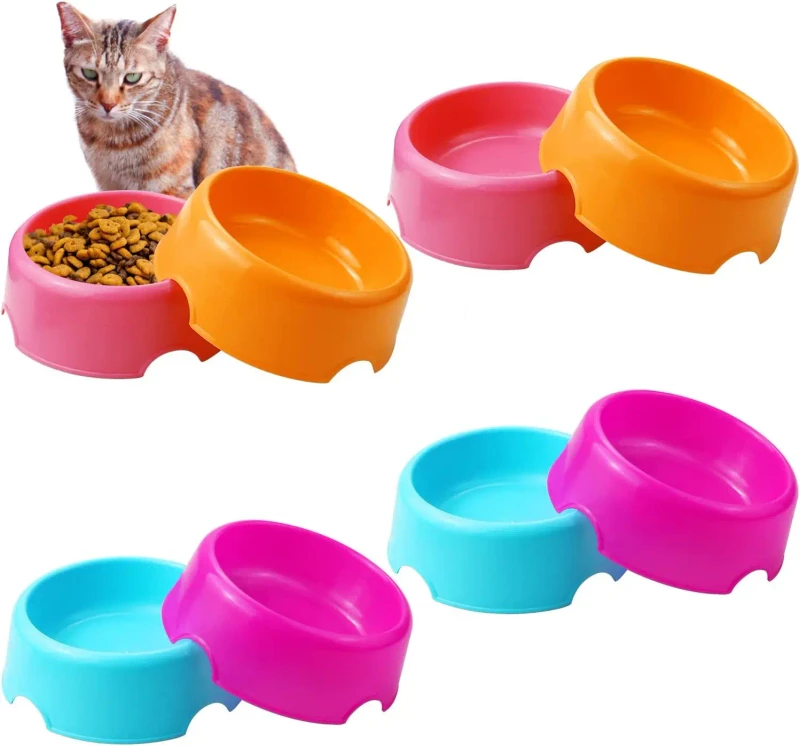 Plastic Pet Bowls Dog Supply Food Feeding Bowl Cat Water Dish Feeder