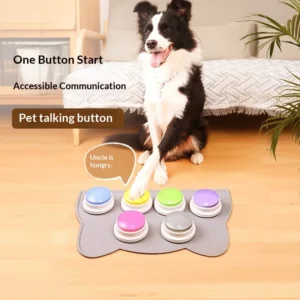 Plastic Pet Communication Button Dog Talking Voice Toy Ring Bell Trainer Recording Voice Squeeze Box