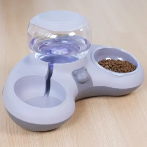 Plastic Pet Feeder Cat Dog Food Bowl and Water Dispenser