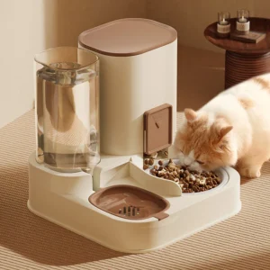Plastic Pet Feeder Drinking Water Feeding Cat & Dog Food Bowl Large Capacity Manual Cross border