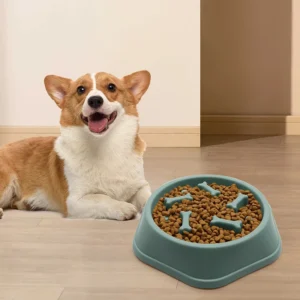 Plastic Pet Feeder Non slip Dog Food Bowl Anti choke Bowl Slow Eating Pet Cat Slow Feeder Dog Bowl