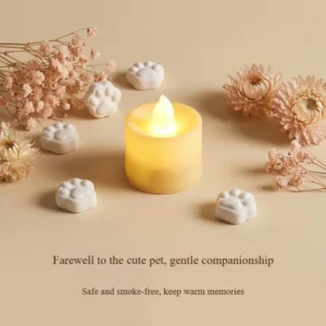 Plastic Pet Memorial Electronic Candle Modern Design for Dog Cat Funeral Remembrance Altar Offering Light Pet Loss Spirit