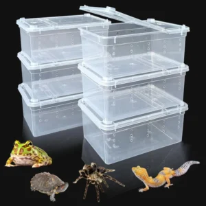 Plastic Portable Box for Lizard Breeding and Reptile Enclosure with String Closure