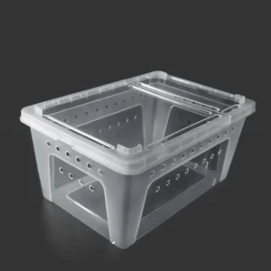 Plastic Reptile Living Box Terrarium Transparent Reptiles Insect Container Transport Amphibians Breeding Food Feeding Box