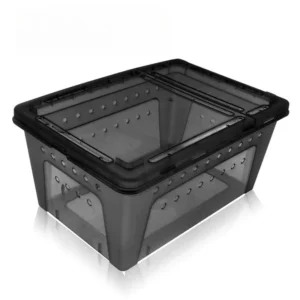 Plastic Reptile Terrarium Breeding Box with Basking Platform and Hideout for Tortoise Frog Gecko Snail and Insect Habitat