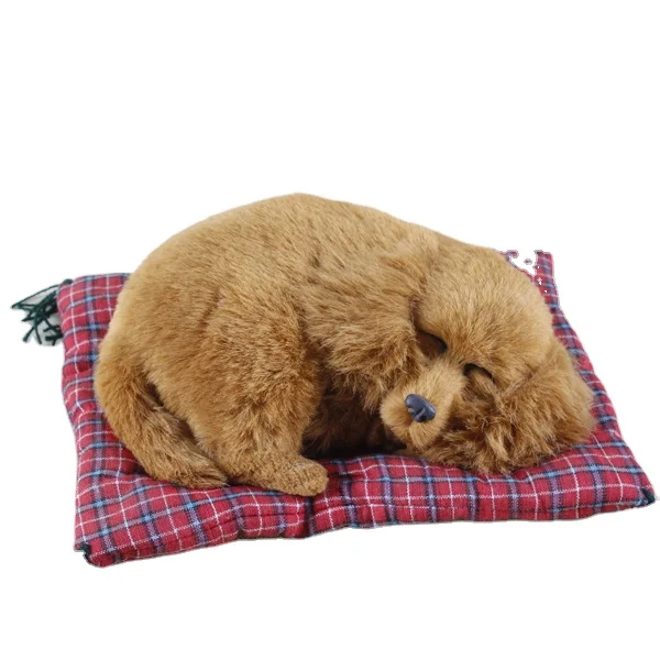 Plastic Sleeping Pet Sleep Toy Interactive Plush Dog Lifelike Pet Beagle Puppy Breaths Dogs Puppies Realistic Dogs