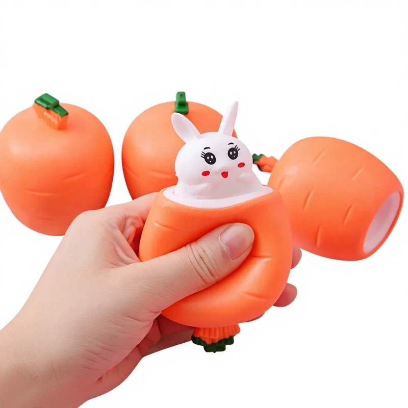 Plastic Small Animal Rabbit Squeeze Cup Music Decompression Toy Bulk Supply