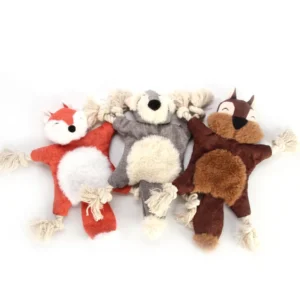Plastic Stuffed Animal Dog Chew Toys Squeaky Multi Colors Holiday