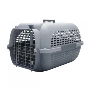 Plastic and Metal Airline Approved Dog and Cat Transport Carrier with Button Closure Breathable Comfort Eco Friendly