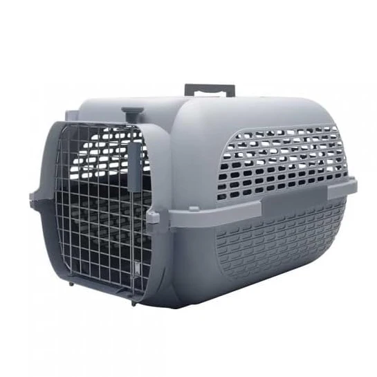Plastic and Metal Airline Approved Dog and Cat Transport Carrier with Button Closure Breathable Comfort Eco Friendly