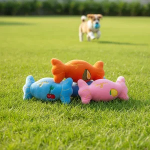 Plush Anxiety Relief for Puppies Dog Park Pet Squeaky Toys Custom Cat Rolling Ball Carpet Toy Durable Nylon Modern
