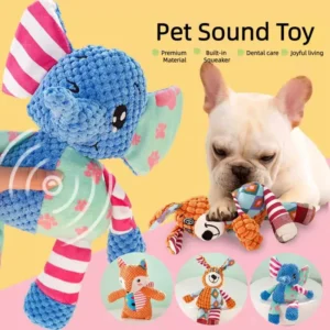 Plush Cartoon Dog Toys Animal-shaped Bite-resistant Squeaky Cotton Chew Toys Training Accessories Small Pet Size Fashion Pet