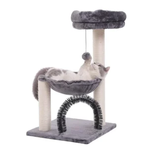 Plush Cat Tower Cat Tree Scratching Toy Activity Centre Cat Furniture Scratching Post for Kittens Wood Sisal