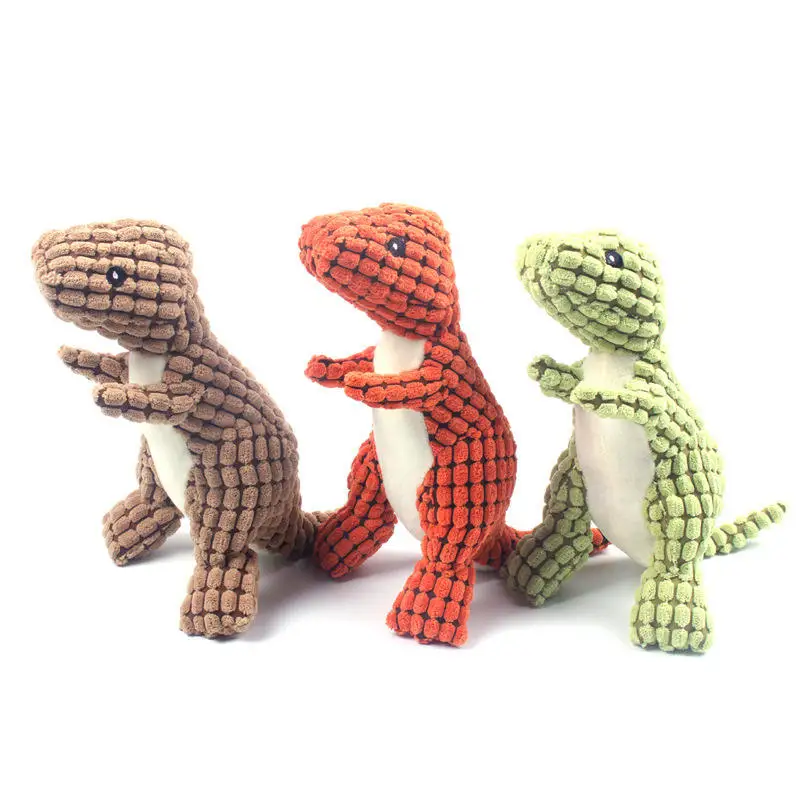 Plush Dinosaur Squeaky Pet Toy Interactive Chew Puzzle Dog Training Toy Pet Accessories for Dogs Interactive